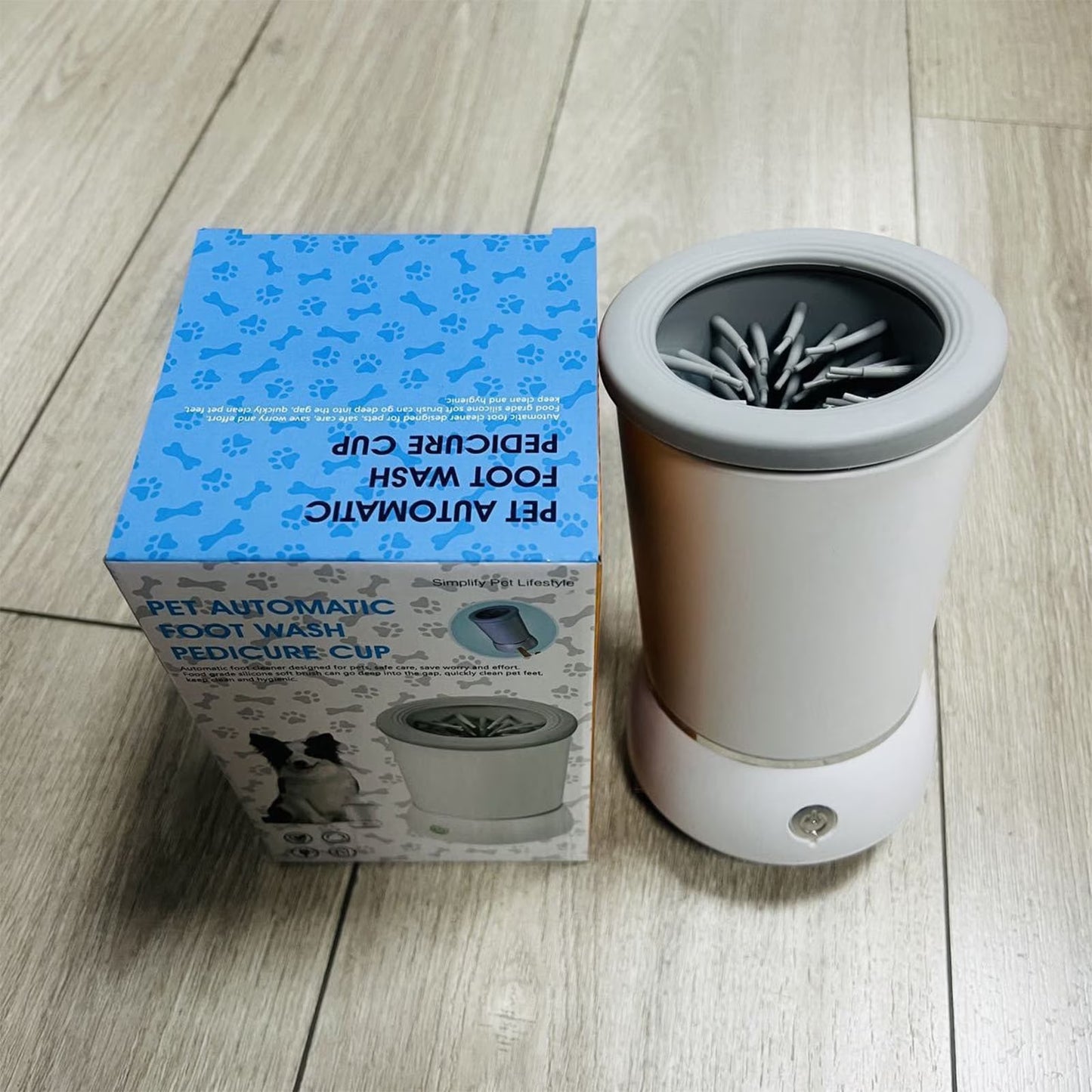 Automatic Pet Paw Cleaner Cup- Electric Dog & Cat Paw Washer for Muddy Paws, One-Touch Portable Foot Cleaning Machine