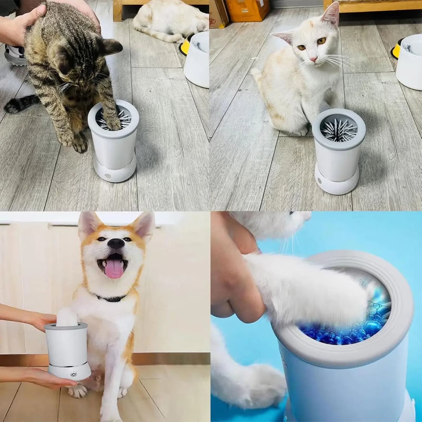 Automatic Pet Paw Cleaner Cup- Electric Dog & Cat Paw Washer for Muddy Paws, One-Touch Portable Foot Cleaning Machine
