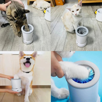 Automatic Pet Paw Cleaner Cup- Electric Dog & Cat Paw Washer for Muddy Paws, One-Touch Portable Foot Cleaning Machine