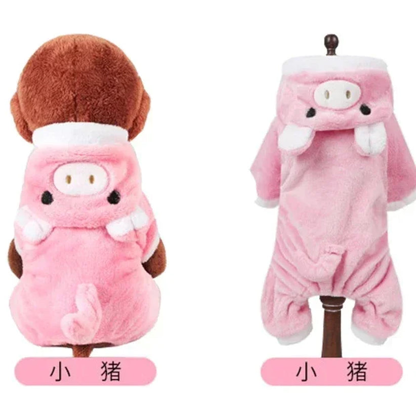 Soft Warm Fleece Dog Jumpsuit Hoodie for Small Dogs & Cats – Cozy Pet Clothes, Winter Puppy Coat for Chihuahua, Yorkshire Terrier