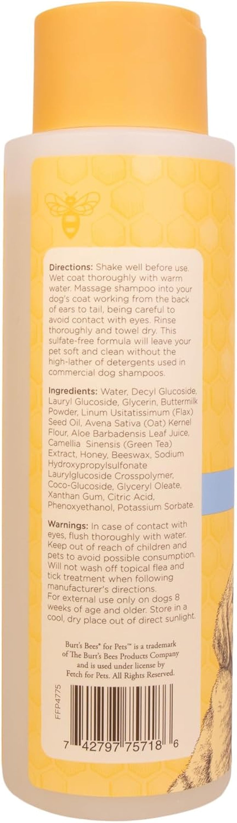Burt's Bees for Pets Tear-Free Puppy Shampoo & Conditioner, 2-in-1 Dog Shampoo with Buttermilk, Gentle Formula for Sensitive Skin, 16 fl oz