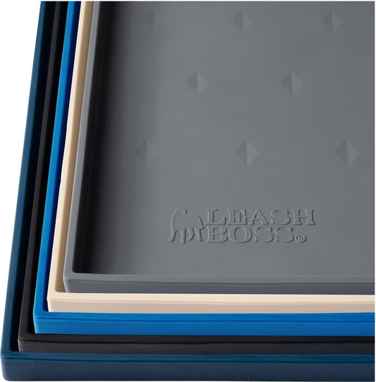 Raised-Edge Silicone Dog Food Mat – Waterproof Non-Slip Pet Feeding Mat for Food & Water Bowls, Dishwasher Safe (25" × 17")