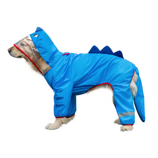Dog Raincoat Waterproof with Hood-Reflective Adjustable Dog Rain Jacket for Large Dogs, Lightweight Pet Rain Coat for Walking, Hiking & Outdoor Use