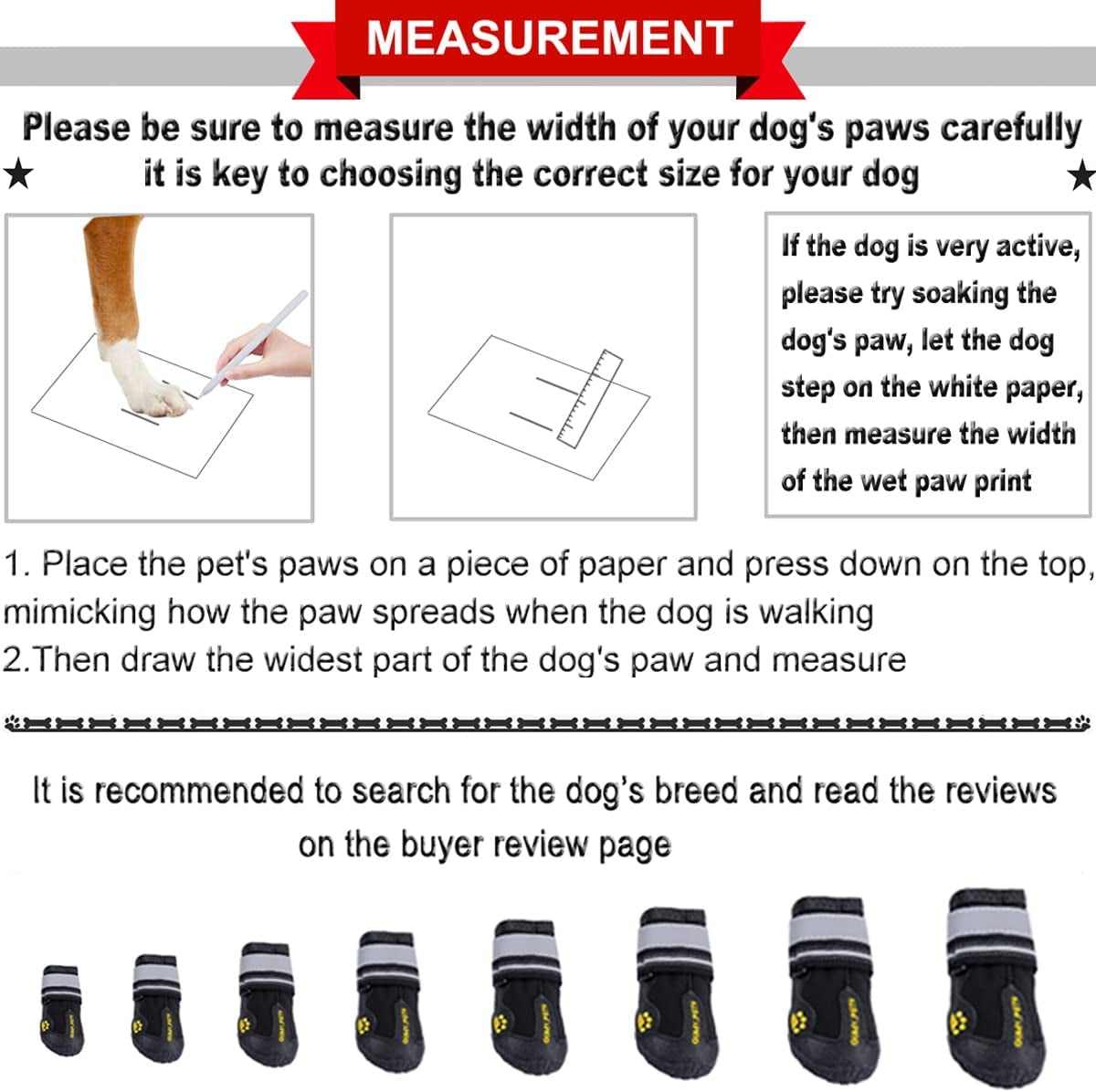 Dog Boots for Large & Medium Dogs – Waterproof Paw Protectors with Anti-Slip Sole for Hot Pavement, Snow, Rain & Outdoor Walking