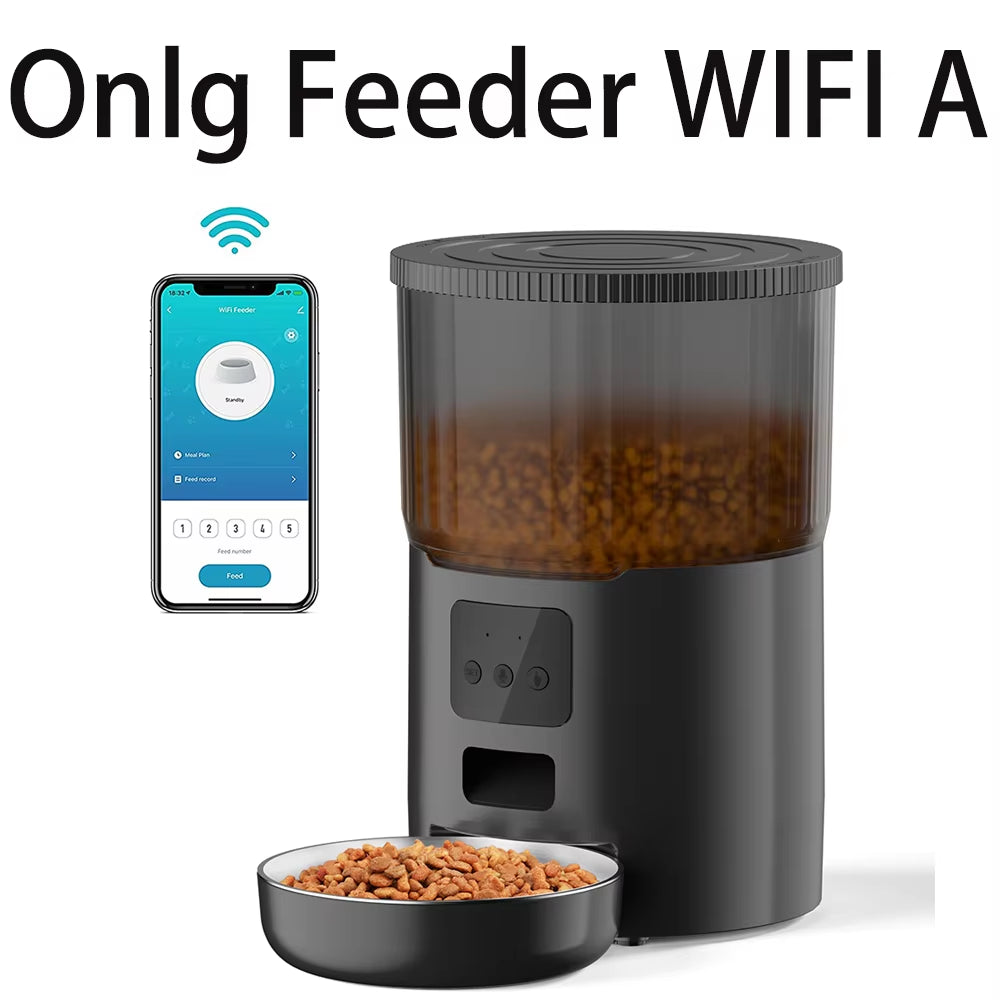 Smart Automatic Pet Feeder & Water Fountain Set – WiFi App-Controlled 4L Food Dispenser with 2L Water Fountain for Cats & Dogs