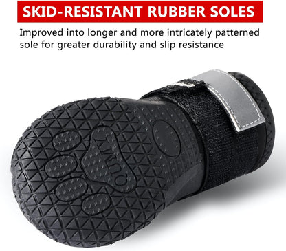 Dog Boots for Large & Medium Dogs – Waterproof Paw Protectors with Anti-Slip Sole for Hot Pavement, Snow, Rain & Outdoor Walking