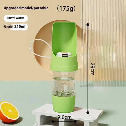2 in 1 Portable Dog Water Bottle - Leak Proof Travel Water & Food Dispenser for Pets