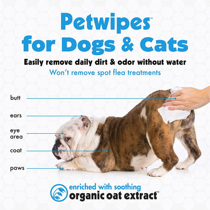 Pet Wipes for Dogs & Cats – 400 Large Grooming Wipes for Ears, Eyes, Face, Paws & Body (4-Pack x 100)