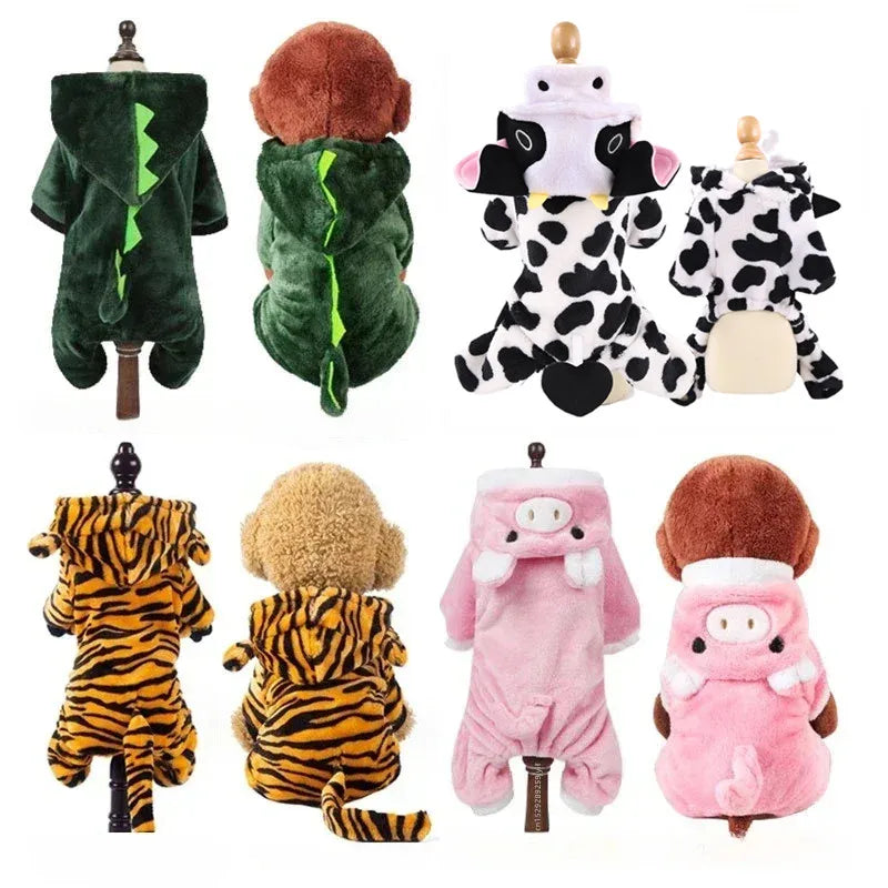 Soft Warm Fleece Dog Jumpsuit Hoodie for Small Dogs & Cats – Cozy Pet Clothes, Winter Puppy Coat for Chihuahua, Yorkshire Terrier