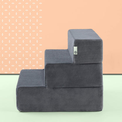 Pet Stairs for Small & Senior Dogs - Non Slip Foam Steps for Bed & Couch Access