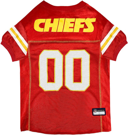 Kansas City Chiefs Dog Jersey – Official NFL Mesh Pet Jersey for Medium Dogs, Breathable Game Day Shirt