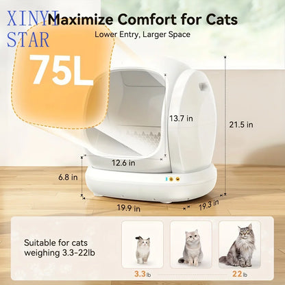 Automatic Self-Cleaning Cat Litter Box – Smart Odor-Control Litter Box for Multiple Cats