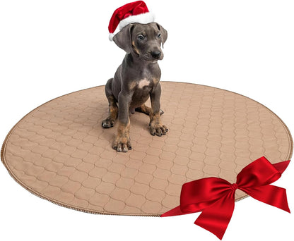 Reusable Washable Dog Pee Pad – Waterproof 48" Round Potty Training & Whelping Mat for Puppies, Dogs & Pets