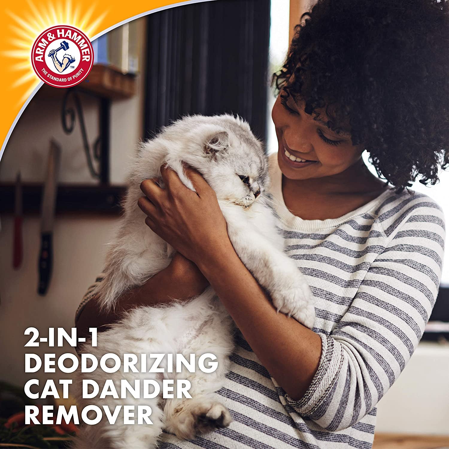 2-in-1 Cat Shampoo for Dander & Odor Control - Deodorizing Baking Soda Formula, Reduces Pet Dander, Deep Cleans Coat, Lavender Chamomile Scent, 20 Fl Oz