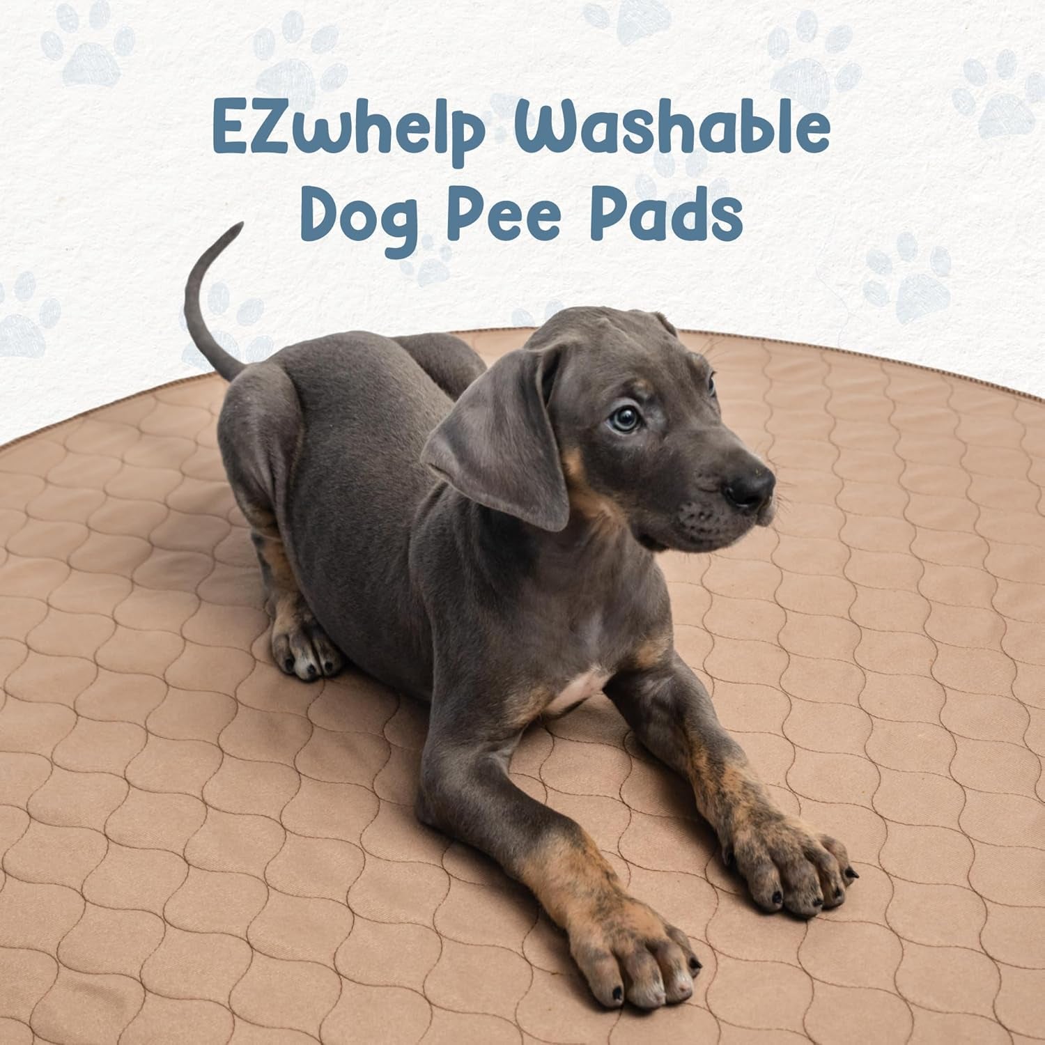 Reusable Washable Dog Pee Pad – Waterproof 48" Round Potty Training & Whelping Mat for Puppies, Dogs & Pets