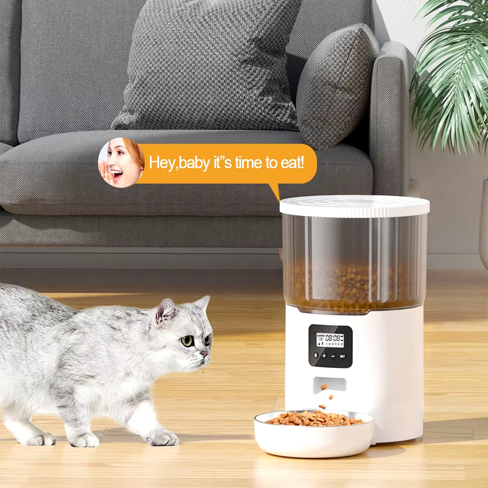 Smart Automatic Pet Feeder & Water Fountain Set – WiFi App-Controlled 4L Food Dispenser with 2L Water Fountain for Cats & Dogs