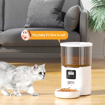 Smart Automatic Pet Feeder & Water Fountain Set – WiFi App-Controlled 4L Food Dispenser with 2L Water Fountain for Cats & Dogs