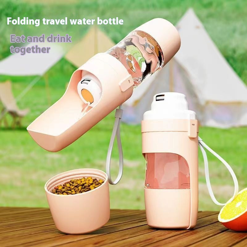 2 in 1 Portable Dog Water Bottle - Leak Proof Travel Water & Food Dispenser for Pets