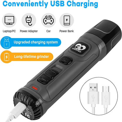 Professional Dog Nail Grinder with LED Lights – Quiet 2-Speed Electric Pet Nail Trimmer for Small, Medium & Large Dogs and Cats