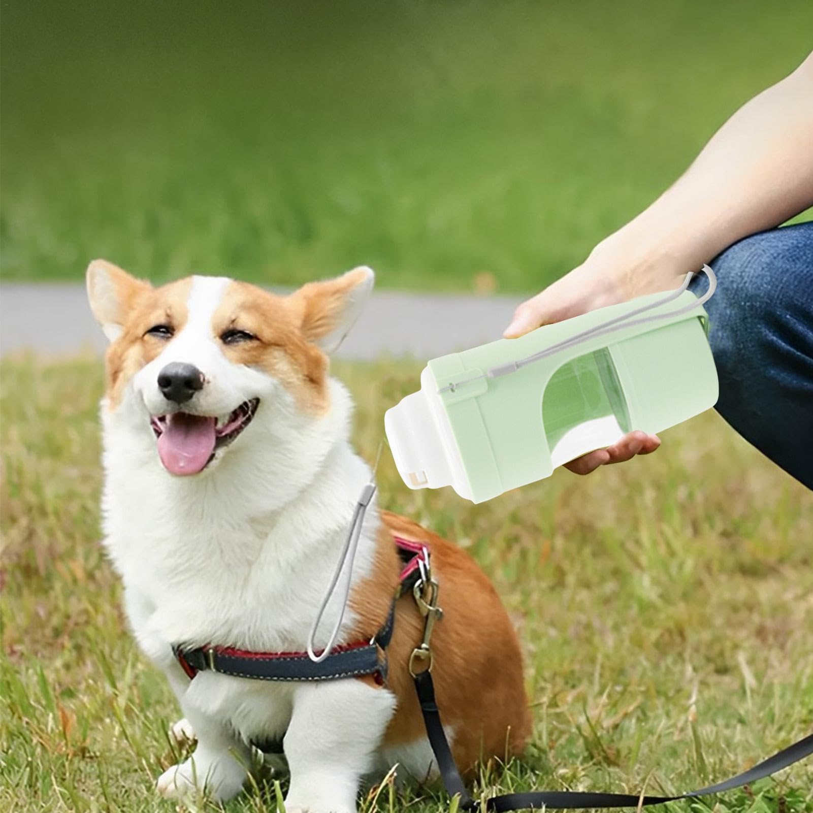 2 in 1 Portable Dog Water Bottle - Leak Proof Travel Water & Food Dispenser for Pets