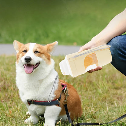 2 in 1 Portable Dog Water Bottle - Leak Proof Travel Water & Food Dispenser for Pets