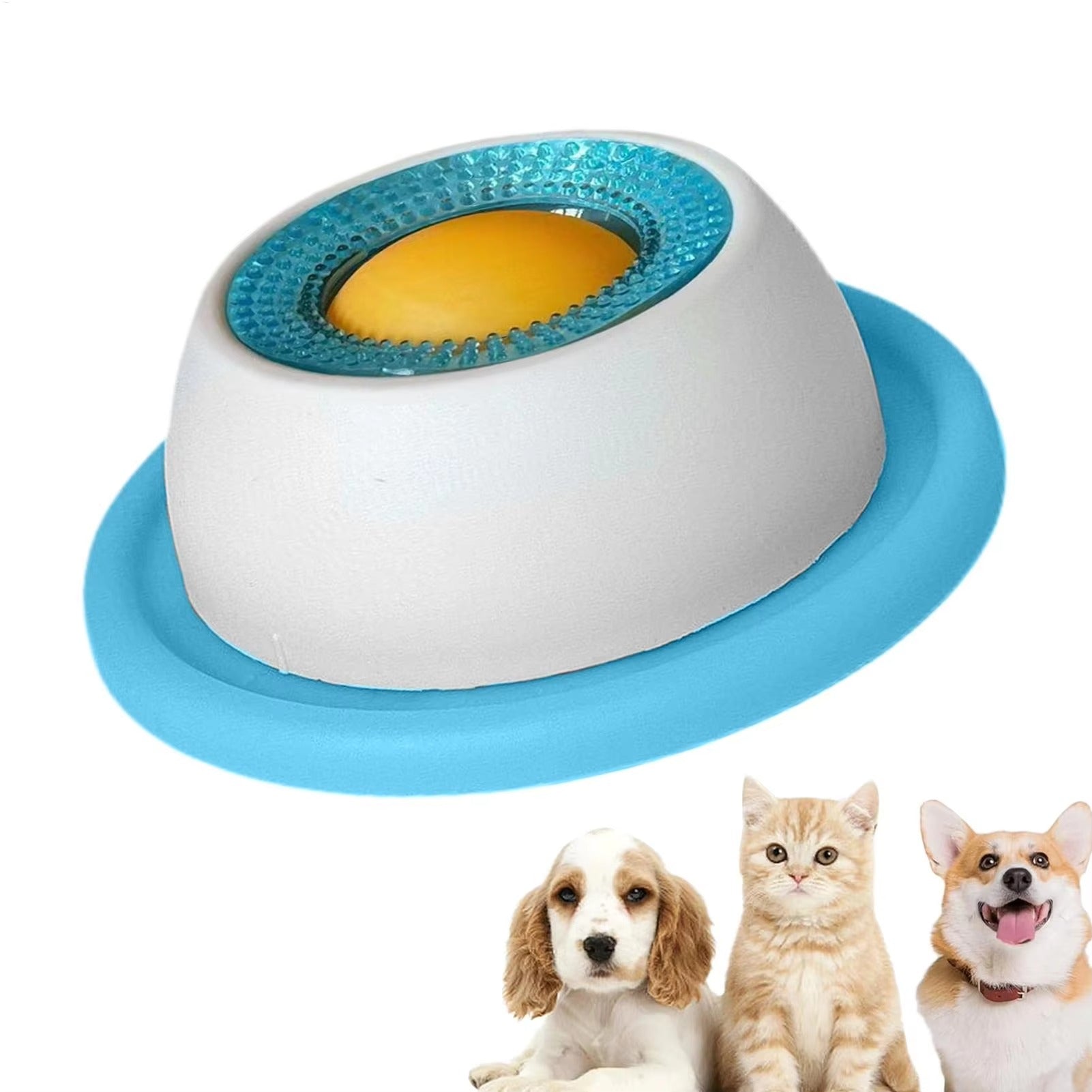 Slow Feeder Lick Bowl for Dogs & Cats, Non-Slip Calming Bowl with Rotating Lick Ball, Interactive Enrichment Toy for Wet Food, Peanut Butter & Liquid Treats, Reduces Anxiety & Boredom