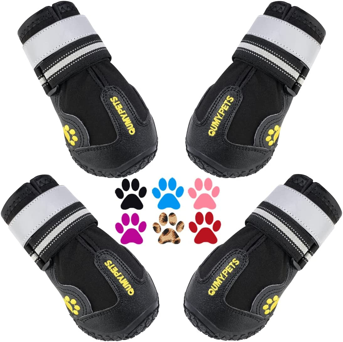 Dog Boots for Large & Medium Dogs – Waterproof Paw Protectors with Anti-Slip Sole for Hot Pavement, Snow, Rain & Outdoor Walking