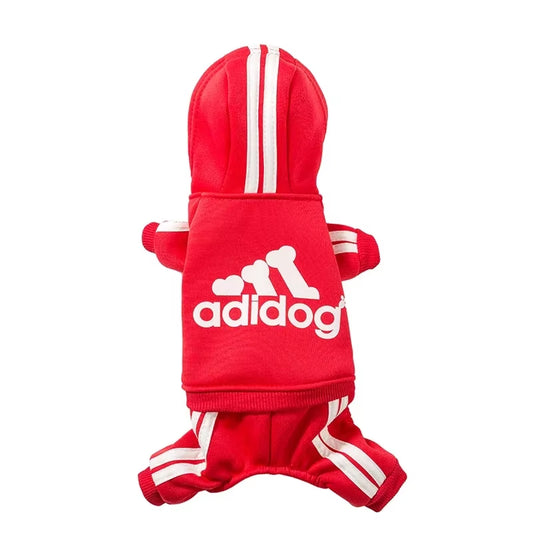 Adidog Hoodie Jumpsuit- Warm Puppy/Small Dog Sweatshirt 