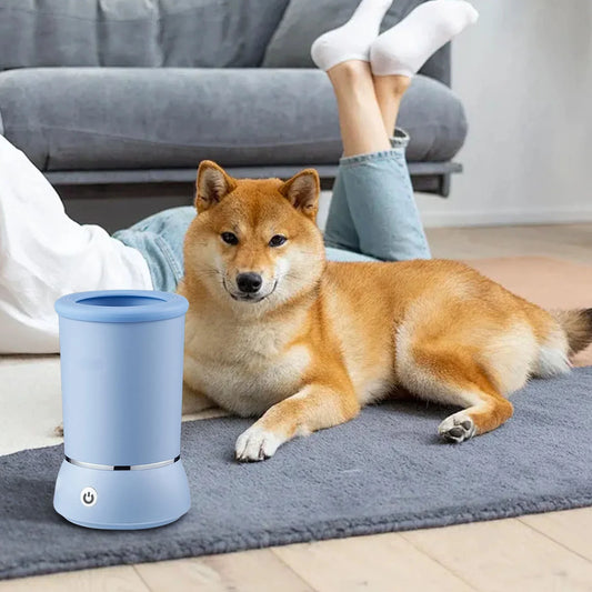 Automatic Pet Paw Cleaner Cup- Electric Dog & Cat Paw Washer for Muddy Paws, One-Touch Portable Foot Cleaning Machine