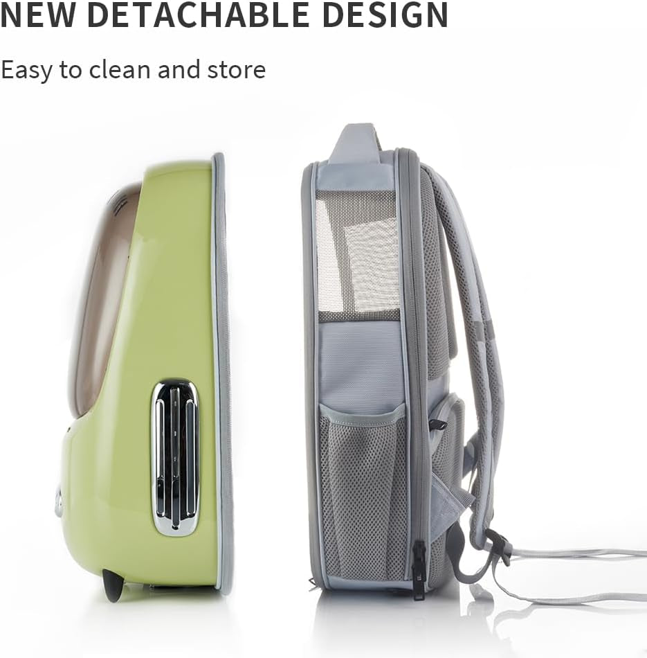 PETKIT Airline-Approved Cat Backpack- Carrier with Built-In Fan & LED Light, Bubble Pet Backpack for Cats & Small Dogs, Detachable Design with Padded Straps for Travel, Hiking & Walking